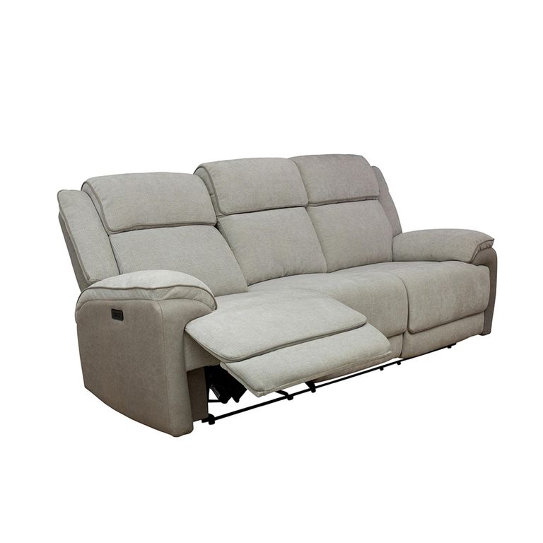 Walton Sofa - 3 Seater - Electric Recliner - Fabric - Soft Grey