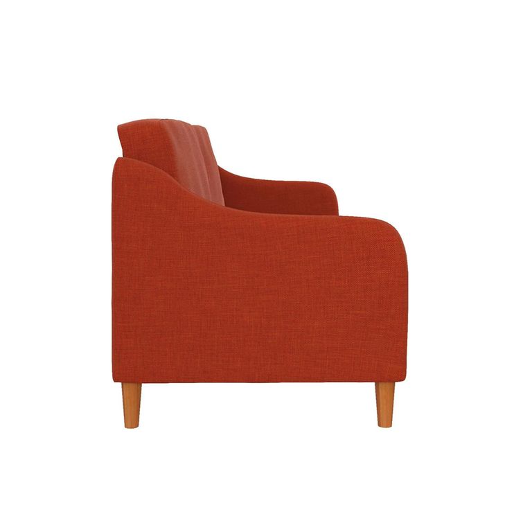 Jasper Sprung Sofa Bed - 3 Seater - Orange Linen Fabric - 2148729UK