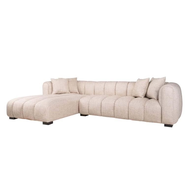 Novaro Sofa - Cream - Chaise - Fabric - LHF