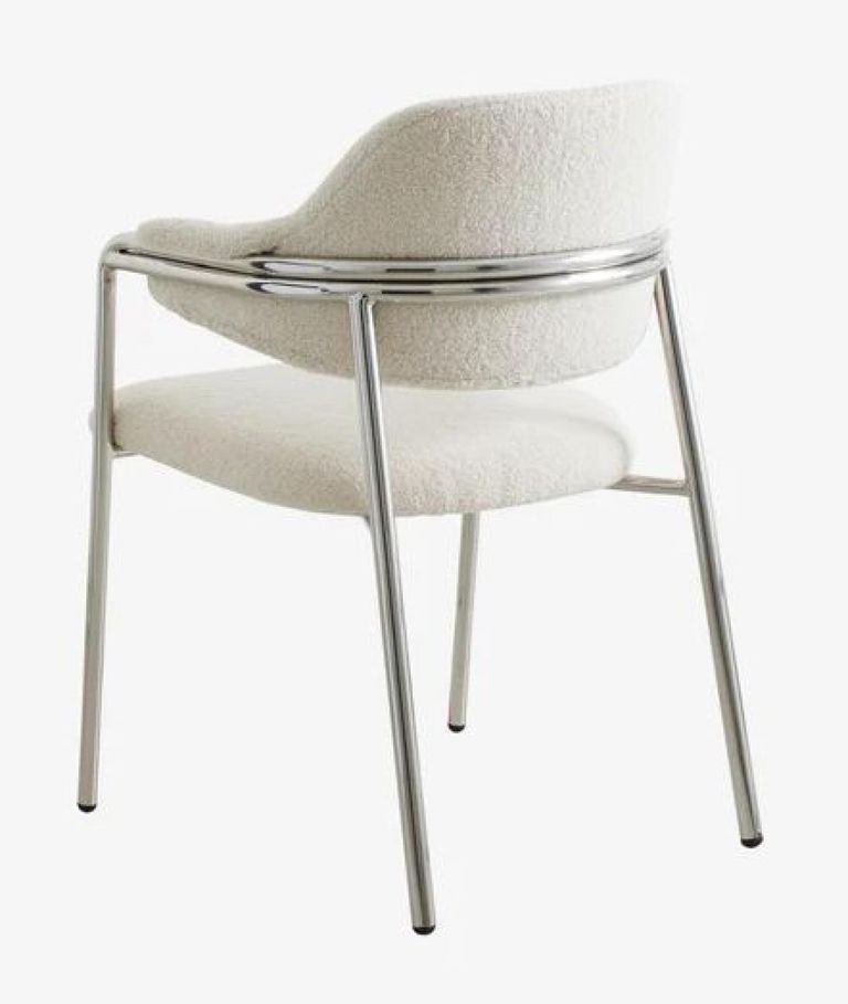 2 x Albert White Teddy Fabric Armchair