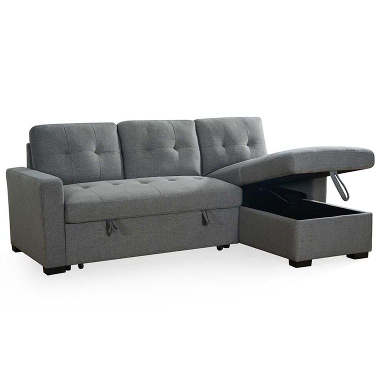 Alder Universal Corner Sofa Bed - Grey Fabric - Pull Out