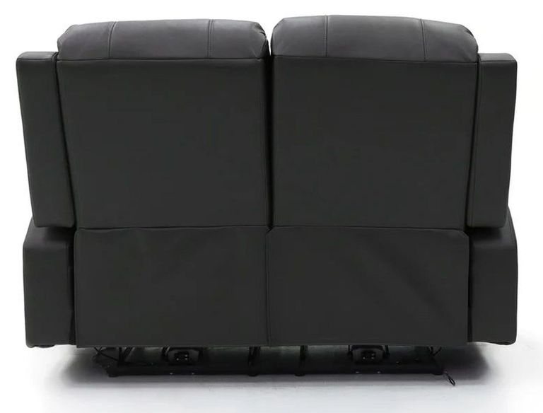 Alva Electric Recliner Sofa - Black Faux Leather - 2 Seater