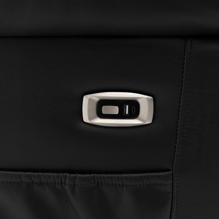 Alva Electric Recliner Sofa - Black Faux Leather - 3 Seater