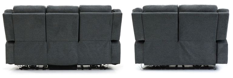 Alva Electric Recliner Sofa Set - Graphite Fabric - 3+2 Seater