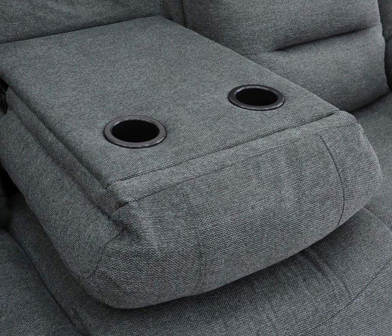 Alva Electric Recliner Sofa - Graphite Fabric - 3 Seater