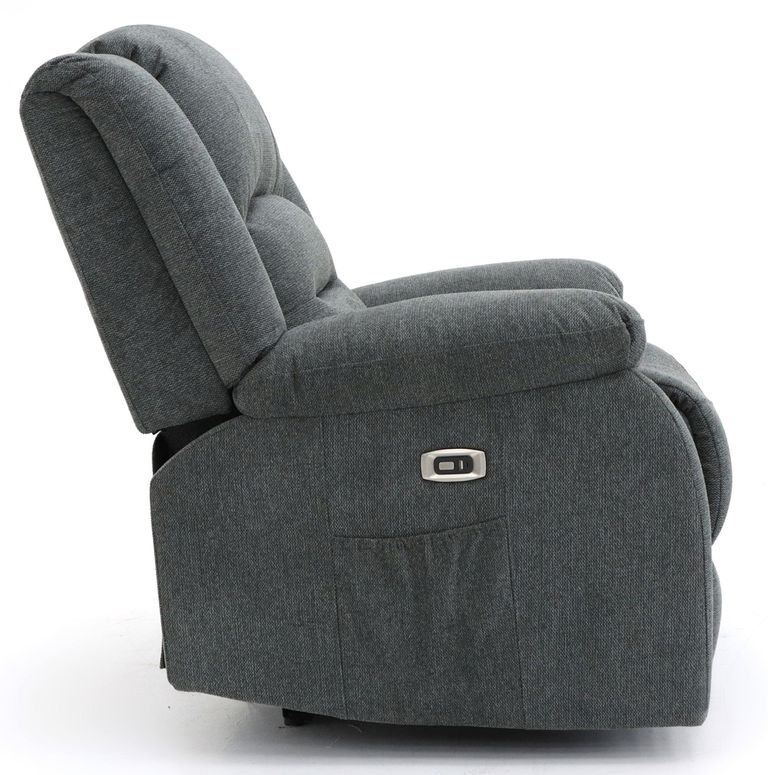 Alva Electric Recliner Armchair - Graphite Fabric