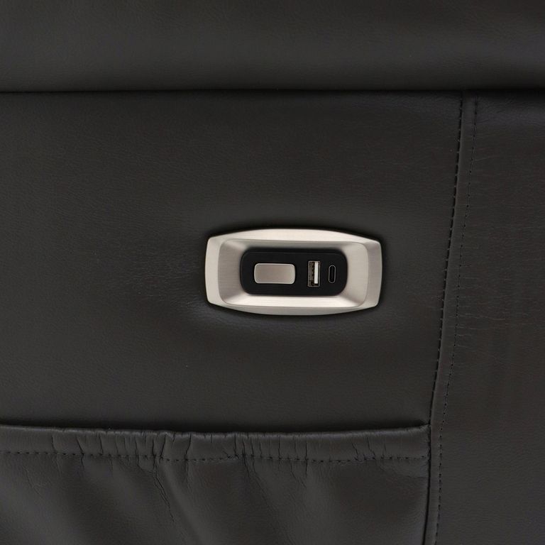 Alva Electric Recliner Sofa Set - Grey Faux Leather - 3+2 Seater