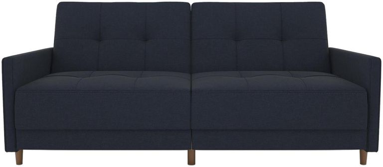Anderson Coil Navy Blue Linen Sofa Bed - 2146629UK