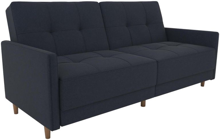Anderson Coil Navy Blue Linen Sofa Bed - 2146629UK
