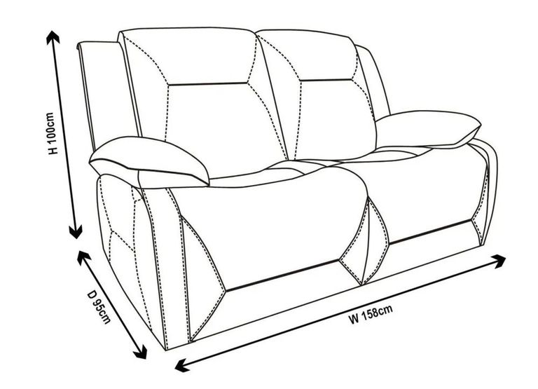 Athena Dark Brown Leather 2 Seater Recliner Sofa