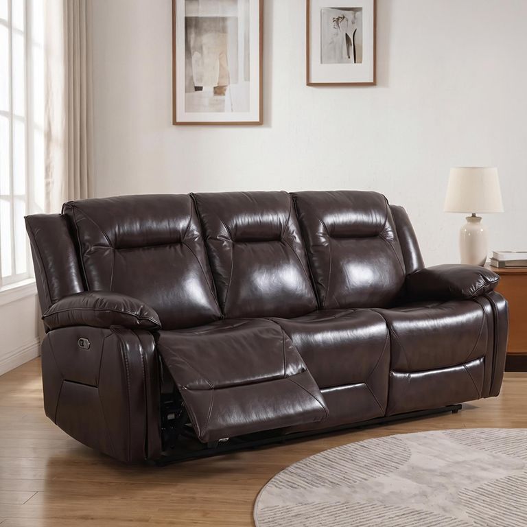 Athena Recliner Sofa - 3 Seater - Dark Brown Leather