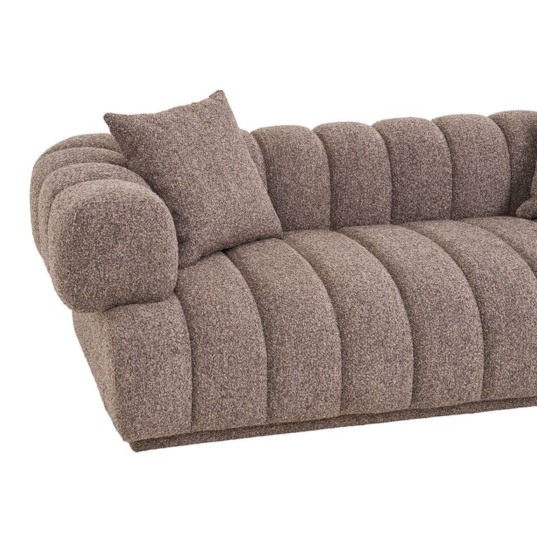 Aurora 3 Seater Sofa - Brown Fabric