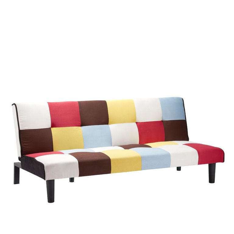 Aurora Sofa Bed - Rainbow Patchwork Fabric
