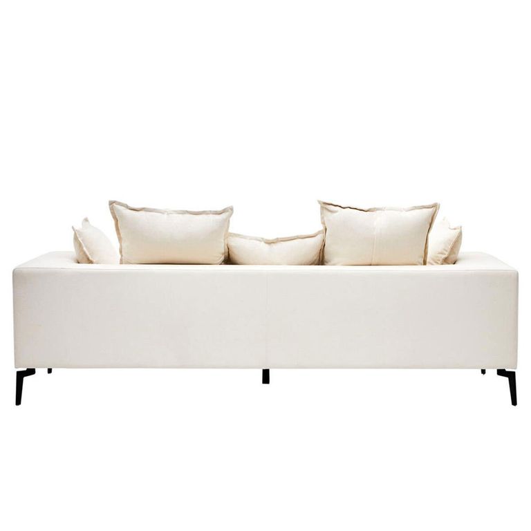 Avignon Sofa - 3 Seater - Cream Fabric with Black Metal Legs