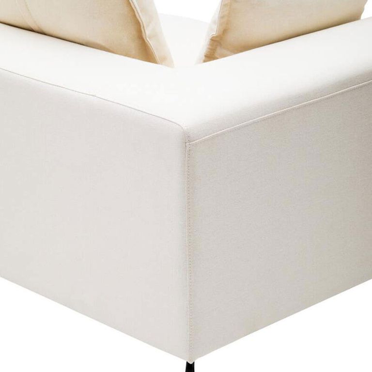 Avignon Sofa - 3 Seater - Cream Fabric with Black Metal Legs