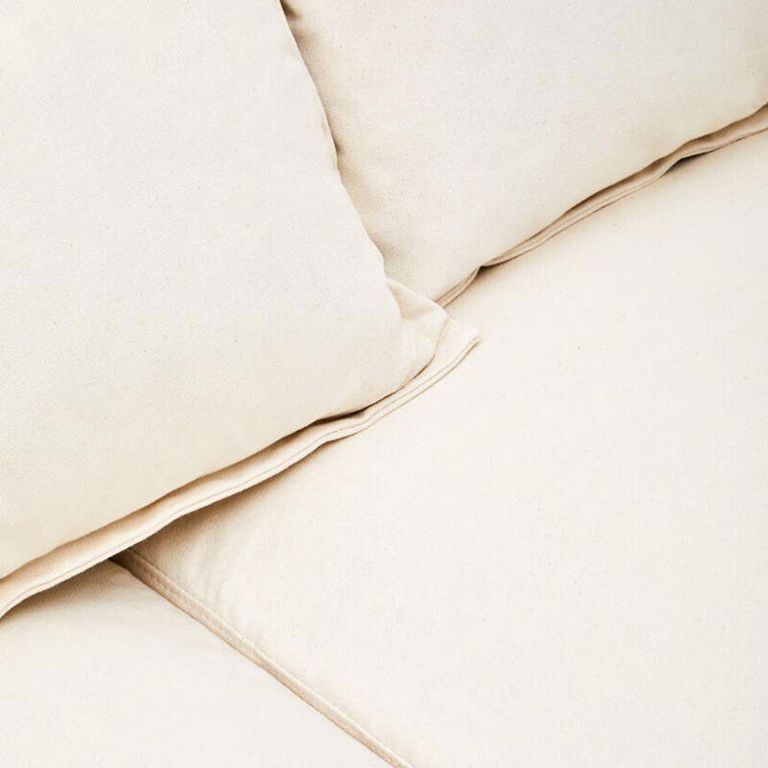 Avignon Sofa - 3 Seater - Cream Fabric with Black Metal Legs