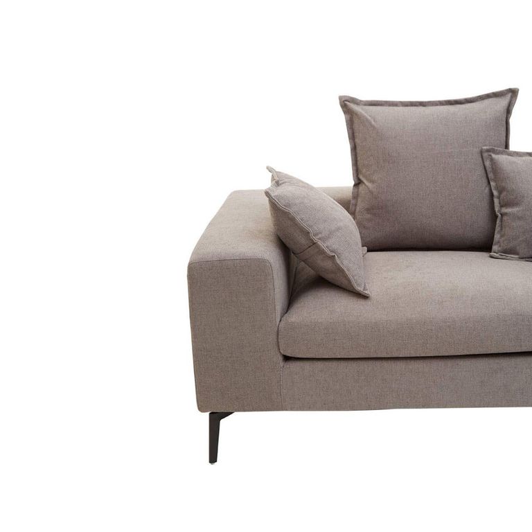 Avignon Sofa - 3 Seater - Grey Fabric with Black Metal Legs