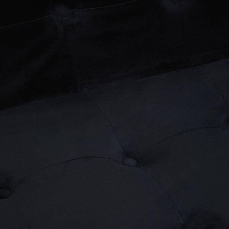 Azalea Sofa - 2 Seater - Black Velvet Fabric with Gold Metal Frame