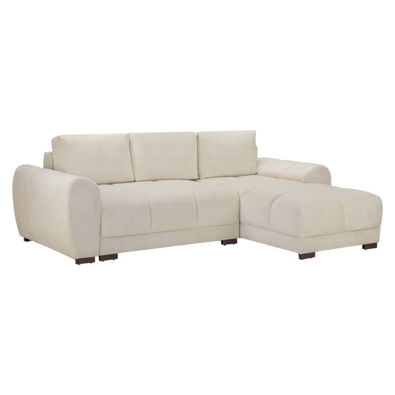 Azzuro Universal Corner Sofa Bed - Cream - Storage