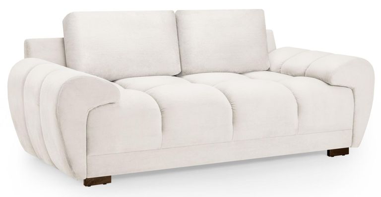 Azzuro Sofa - Cream Velvet Fabric - 2 Seater