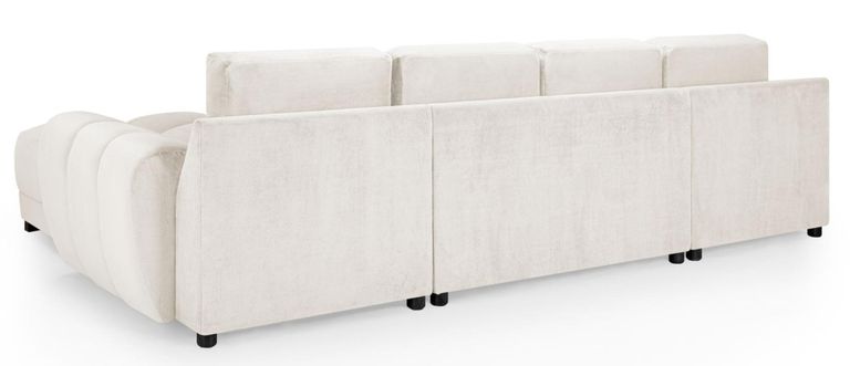 Azzuro U Shape Corner Sofa Suite - Cream Velvet Fabric