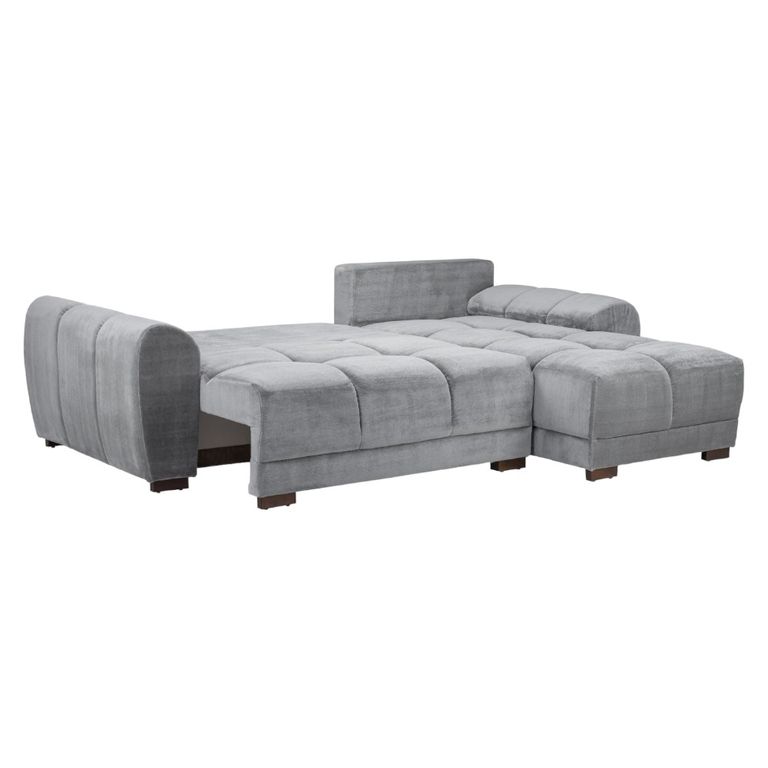 Azzuro Universal Corner Sofa Bed - Grey - Storage