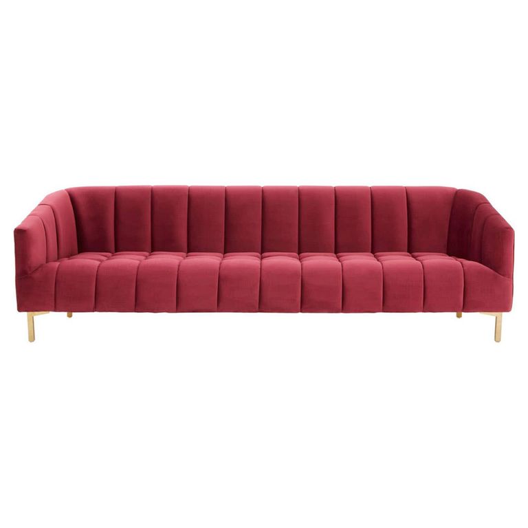 Bella Sofa - 3 Seater - Wine Velvet Fabric
