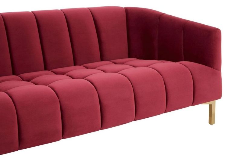 Bella Sofa - 3 Seater - Wine Velvet Fabric