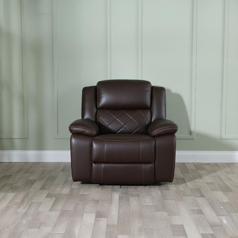 Bentley Brown Leather Recliner Armchair