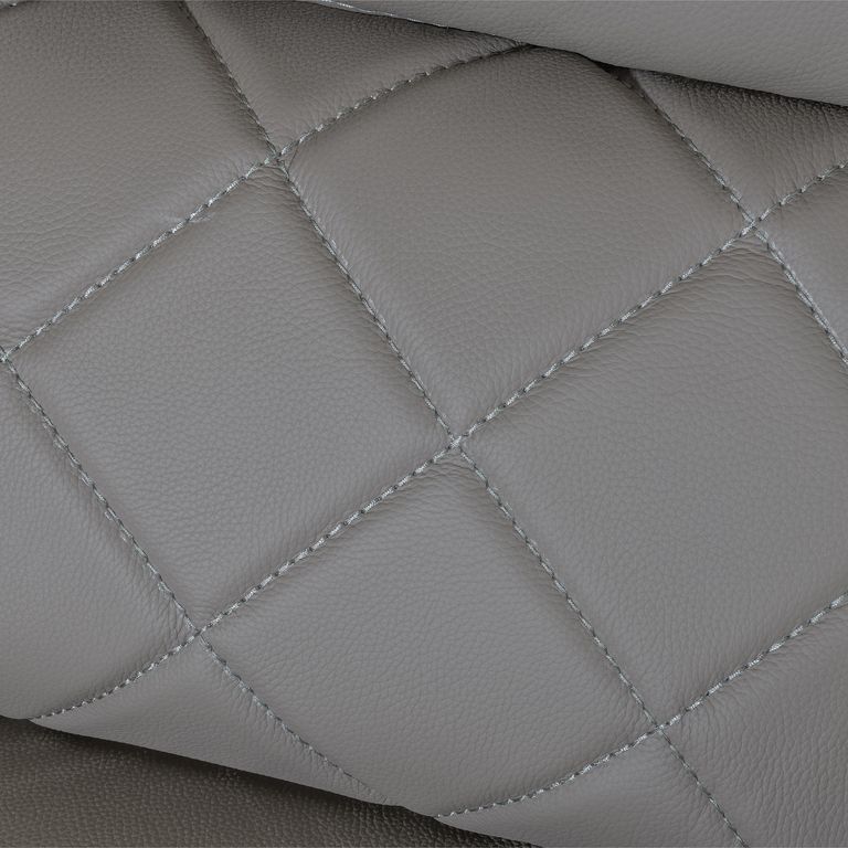 Bentley Light Grey Leather 2 Seater Recliner Sofa