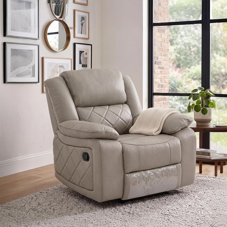 Bentley Recliner Armchair - Grey Leather