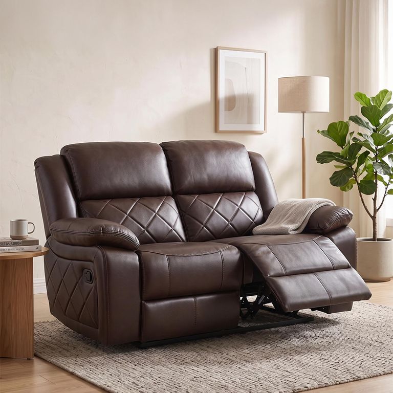 Bentley Recliner Sofa - 2 Seater - Brown Leather