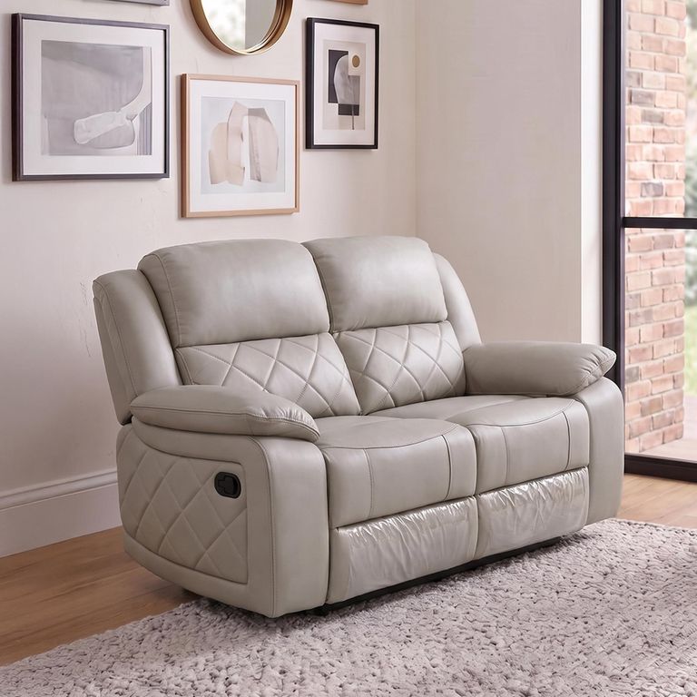 Bentley Recliner Sofa - 2 Seater - Grey Leather