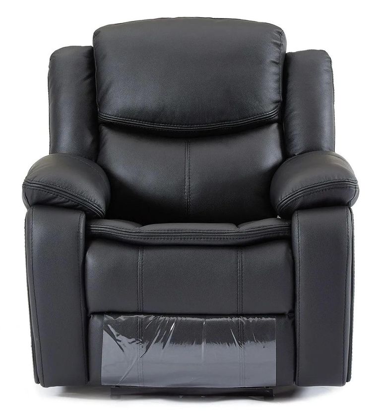 Berlin Black Leather Recliner Armchair