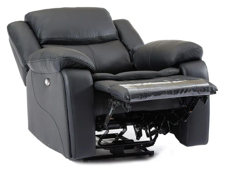 Berlin Black Leather Recliner Armchair