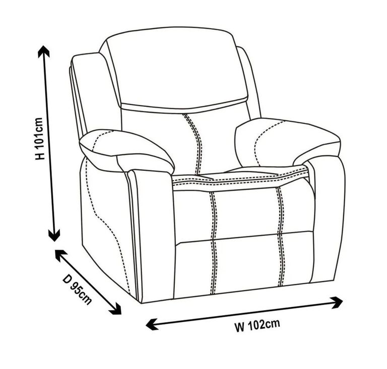 Berlin Black Leather Recliner Armchair