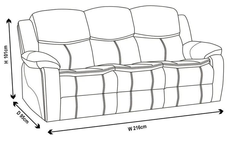 Berlin Black Leather Recliner Sofa Set