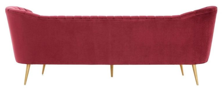 Binky Sofa - 3 Seater - Wine Velvet Fabric