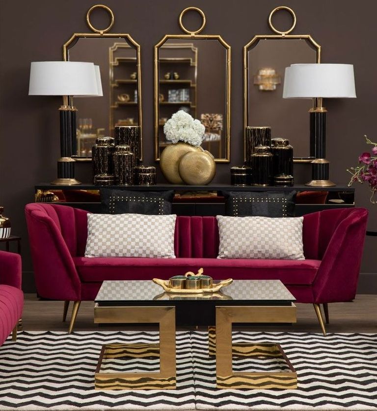 Binky Sofa - 3 Seater - Wine Velvet Fabric