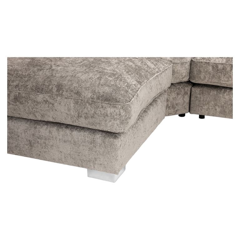 Bishop U Shape Corner Sofa Suite - Fullback - Truffle Velvet Fabric