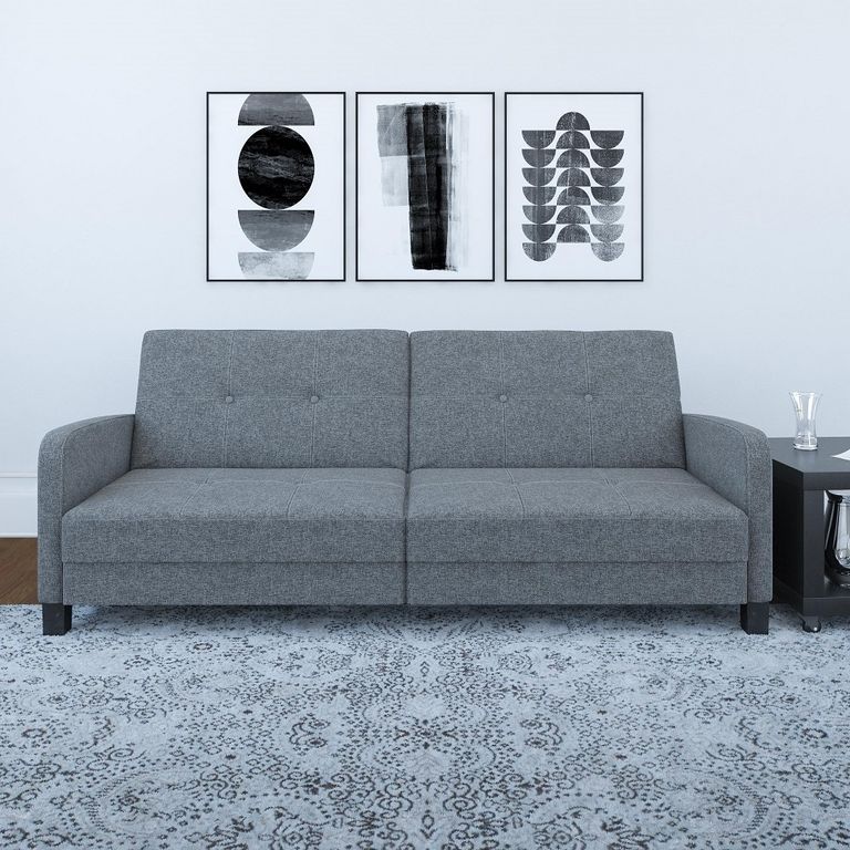 Bon Grey Linen Fabric 2 Seater Sofa Bed - 2211429WCUK