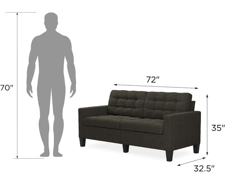 Bow Grey Linen Fabric 2 Seater Sofa - DA010-SFUK