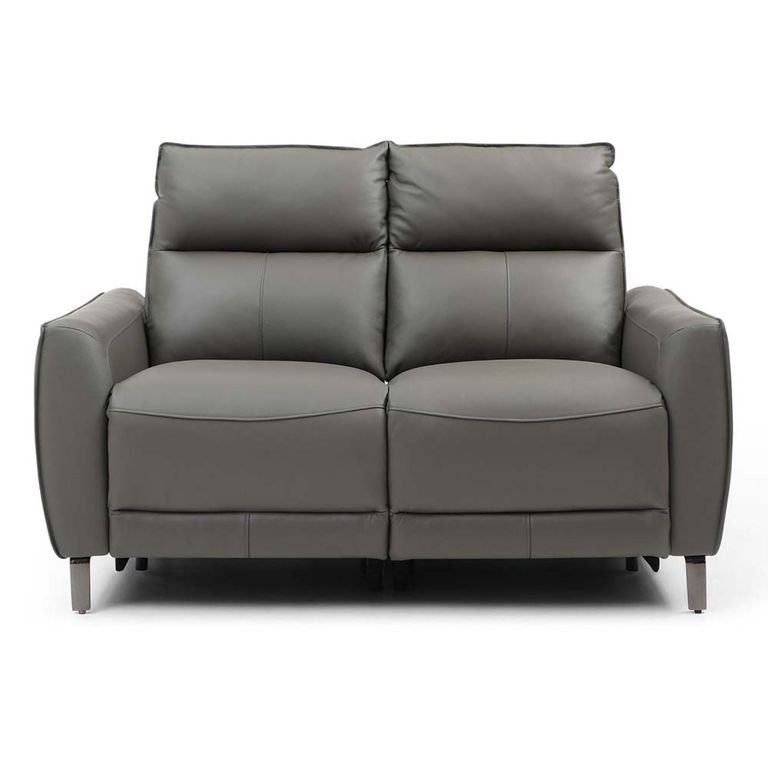Brooke Electric Recliner Sofa - Grey Leather - 2 Seater