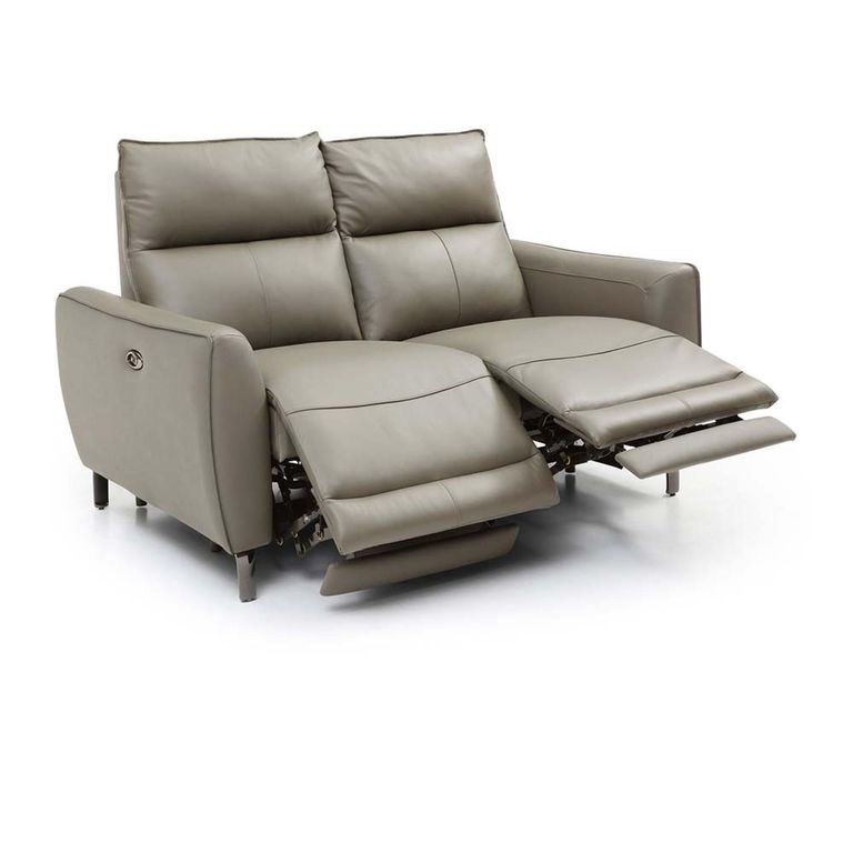 Brooke Electric Recliner Sofa - Taupe Leather - 2 Seater