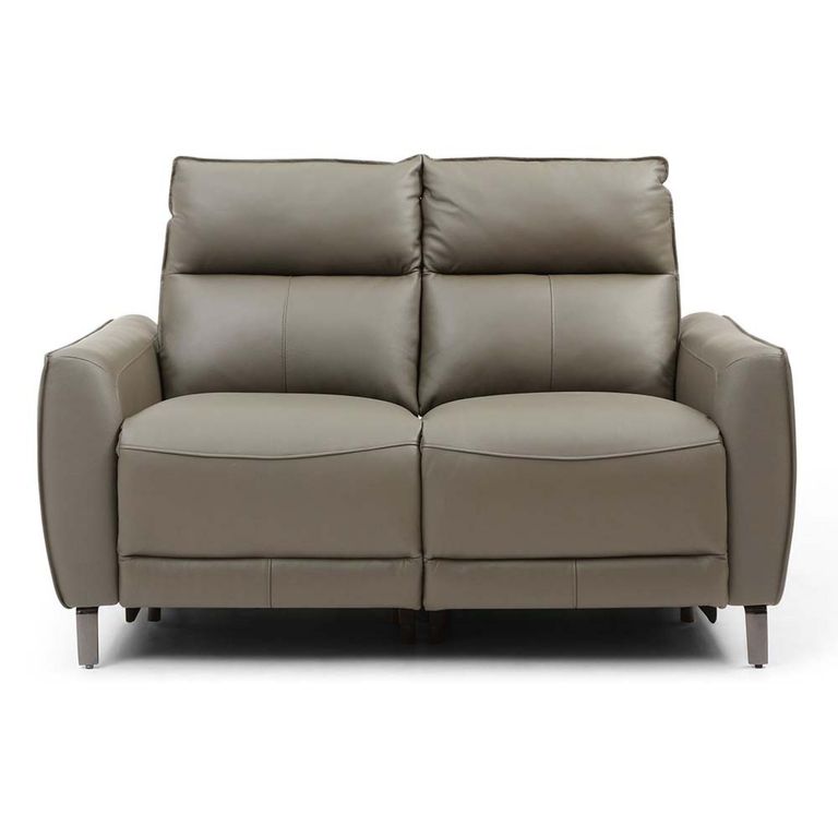 Brooke Electric Recliner Sofa - Taupe Leather - 2 Seater