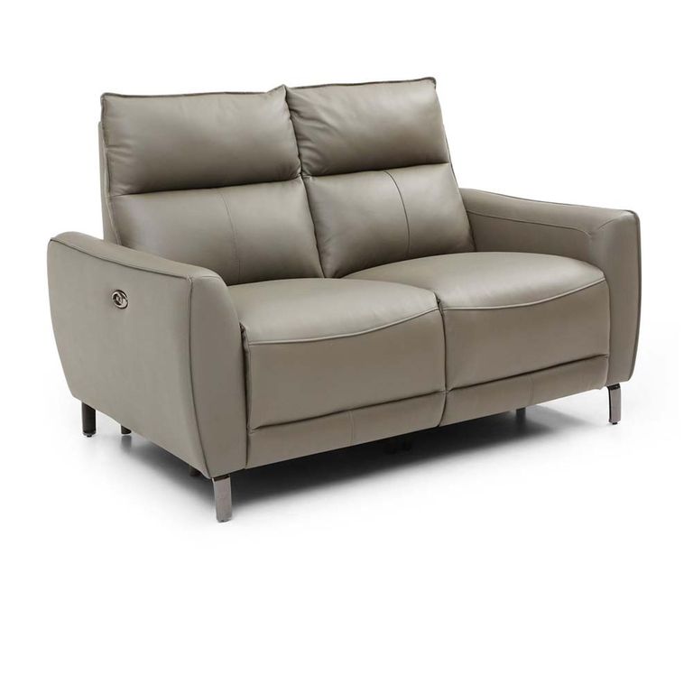 Brooke Electric Recliner Sofa - Taupe Leather - 2 Seater