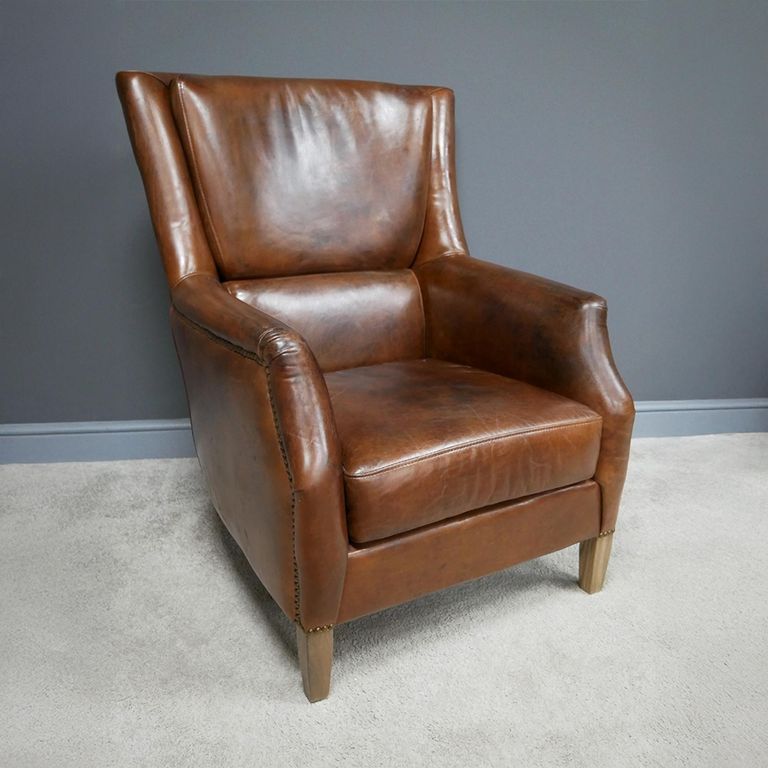 Reading Armchair - Brown Leather