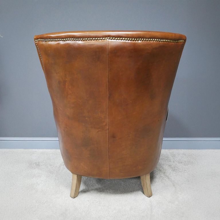 Reading Armchair - Brown Leather
