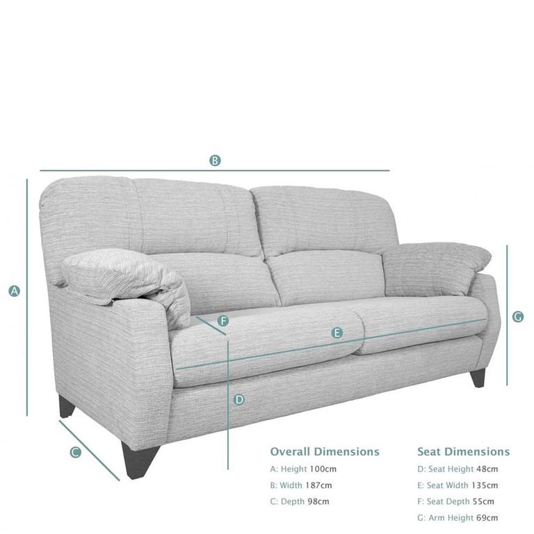 Buoyant Austin Fabric Sofa - 3 Seater - Variation Available