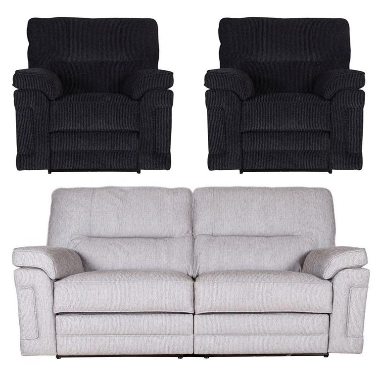 Buoyant Plaza Fabric Sofa Set - 3+1+1 Seater Recliner - Variation Available